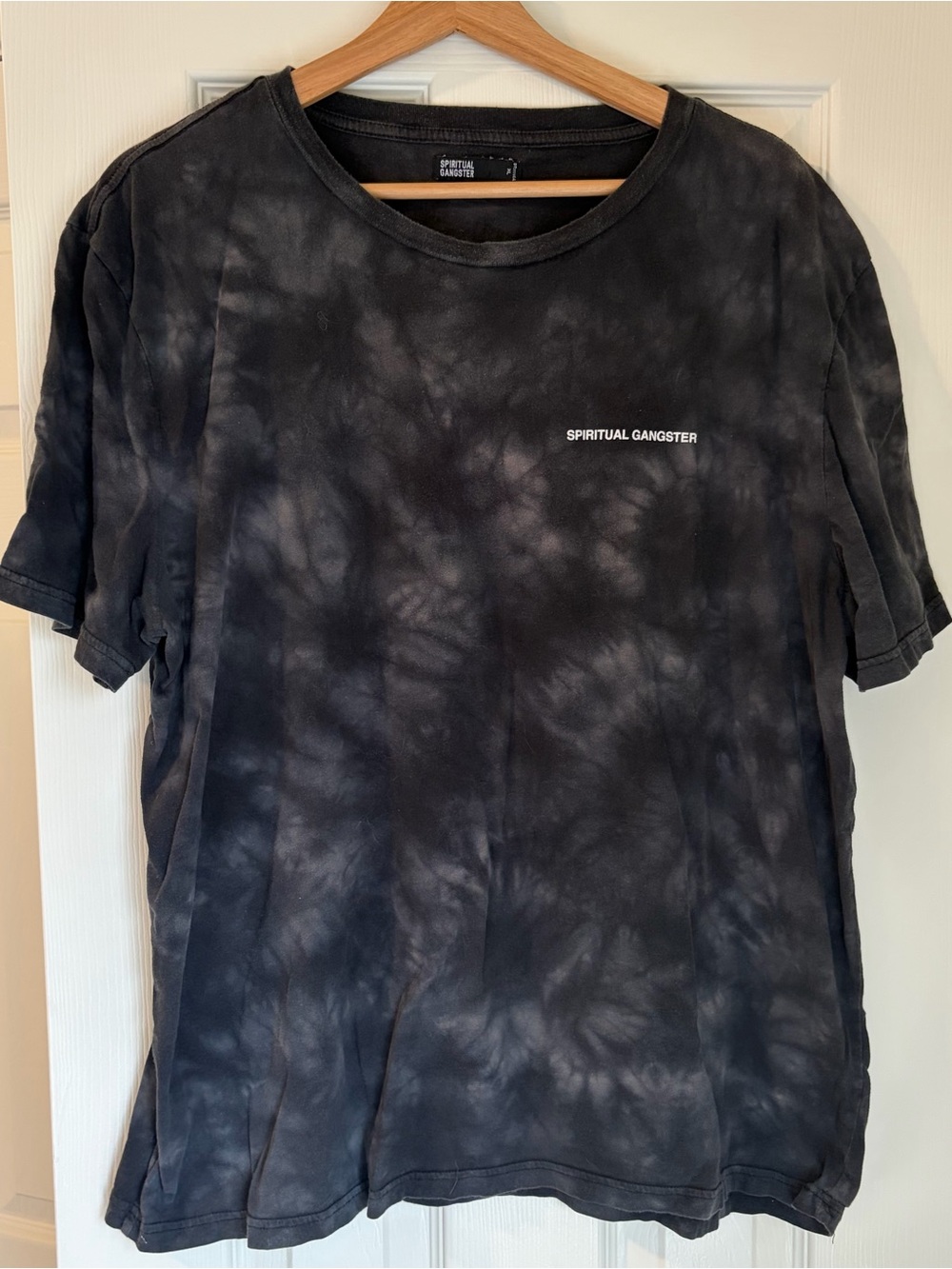 Spiritual Gangster Black & Charcoal Tie-Dye Crew Tee